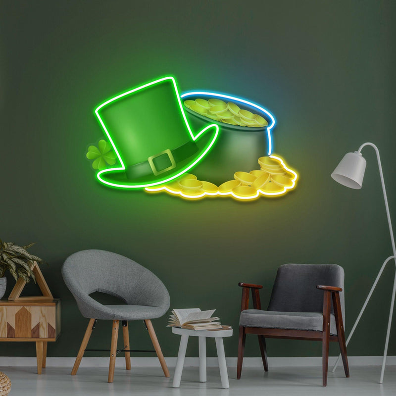 Pot Of Gold Saint Patrick Day LED Neon Signs - Custom Neon Signs | LED Neon Signs | Zanvis Neon®