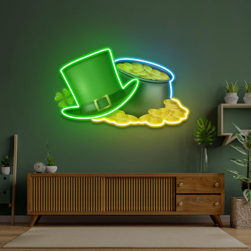 Pot Of Gold Saint Patrick Day LED Neon Signs - Custom Neon Signs | LED Neon Signs | Zanvis Neon®