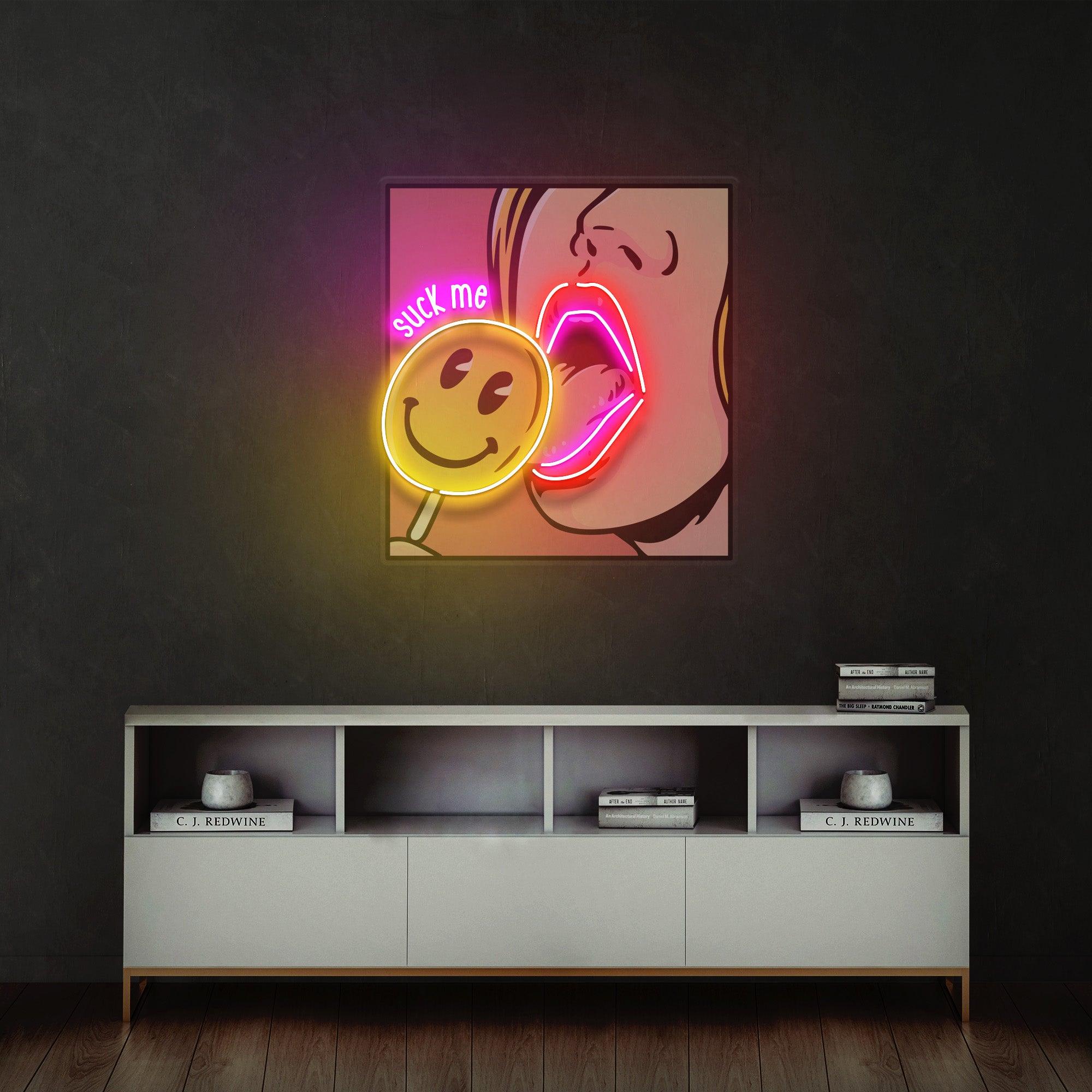 Suck Me Led Neon Acrylic Artwork - Custom Neon Signs | LED Neon Signs | Zanvis Neon®