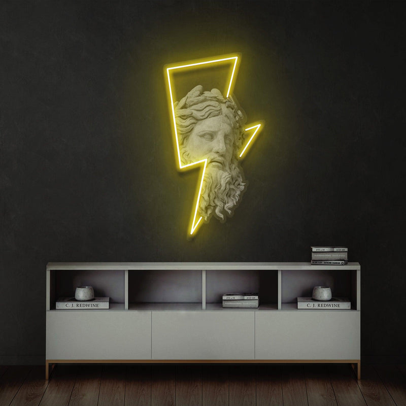 The Zeus and Thunderbolt Led Neon Acrylic Artwork Zanvis Neon