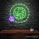 The Earth And The Moon Neon Sign - Custom Neon Signs | LED Neon Signs | Zanvis Neon®