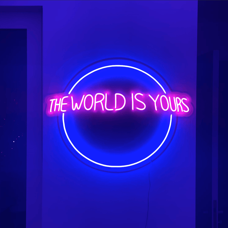 The World Is Your Neon Sign - Custom Neon Signs | LED Neon Signs | Zanvis Neon®