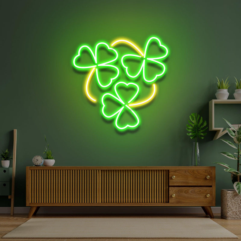 Three-leaf Clover Saint Patrick Day LED Neon Signs - Custom Neon Signs | LED Neon Signs | Zanvis Neon®