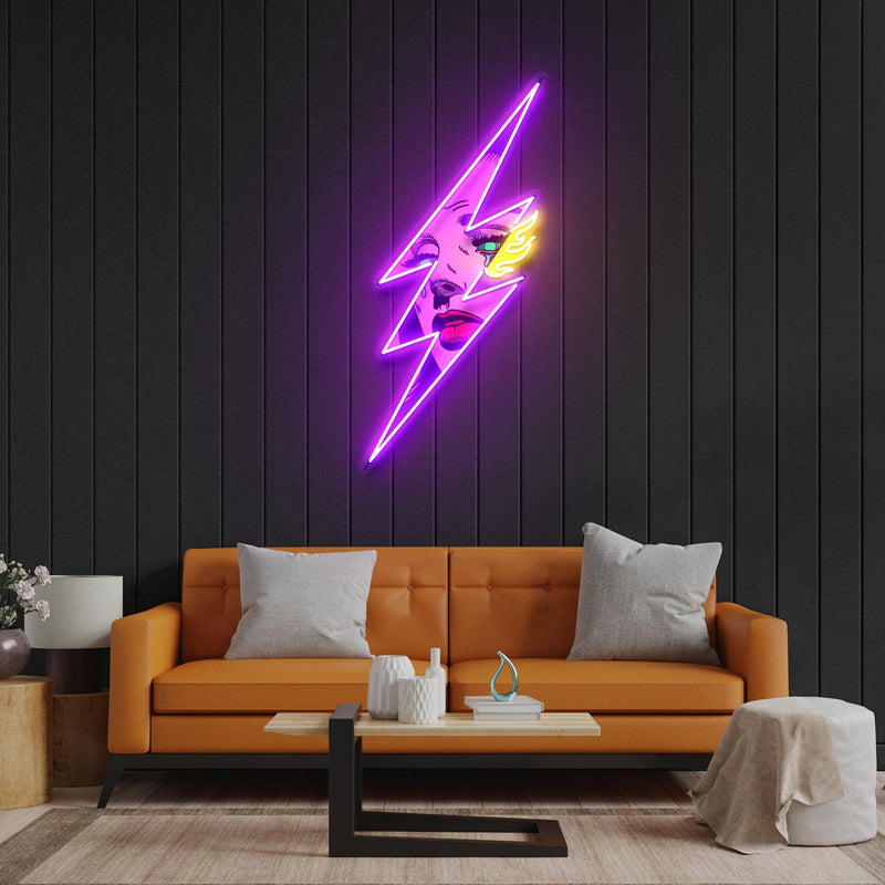 Thunder Girl Led Neon Acrylic Artwork - Custom Neon Signs | LED Neon Signs | Zanvis Neon®