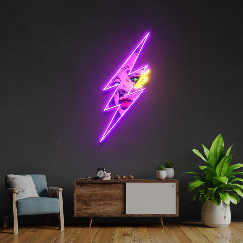 Thunder Girl Led Neon Acrylic Artwork - Custom Neon Signs | LED Neon Signs | Zanvis Neon®