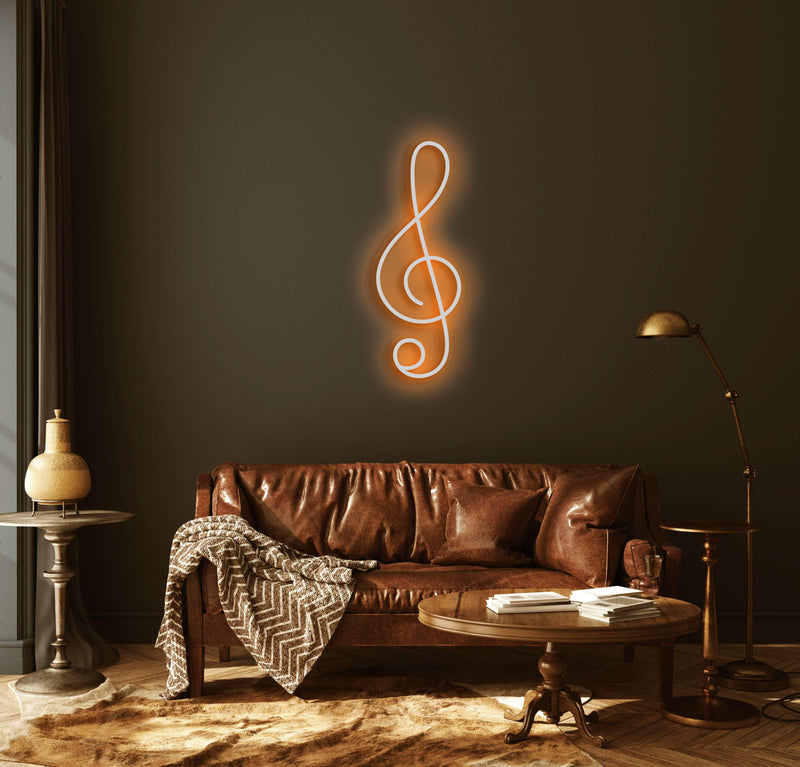 Treble Clef Musical Note Neon Sign