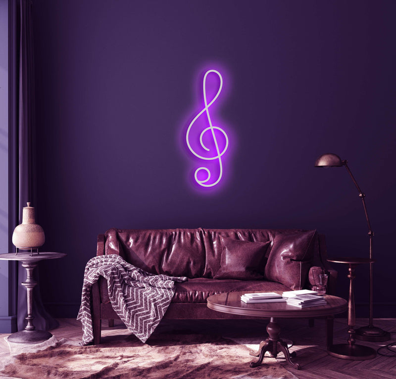 Treble Clef Musical Note Neon Sign - Custom Neon Signs | LED Neon Signs | Zanvis Neon®