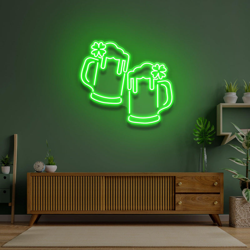 Two Beers Saint Patrick Day LED Neon Signs - Custom Neon Signs | LED Neon Signs | Zanvis Neon®