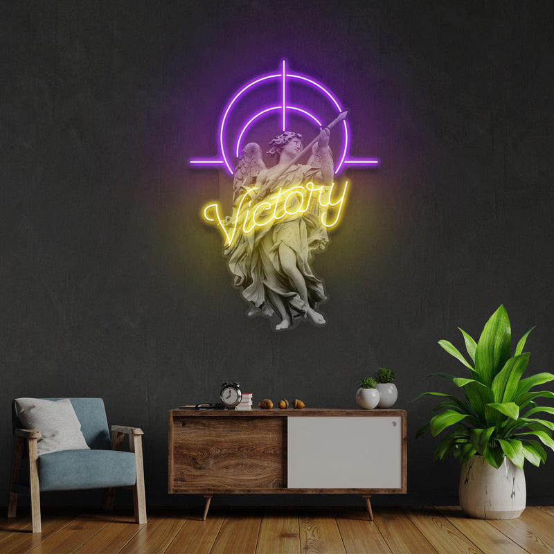 Victory Angel Led Neon Acrylic Artwork Zanvis Neon