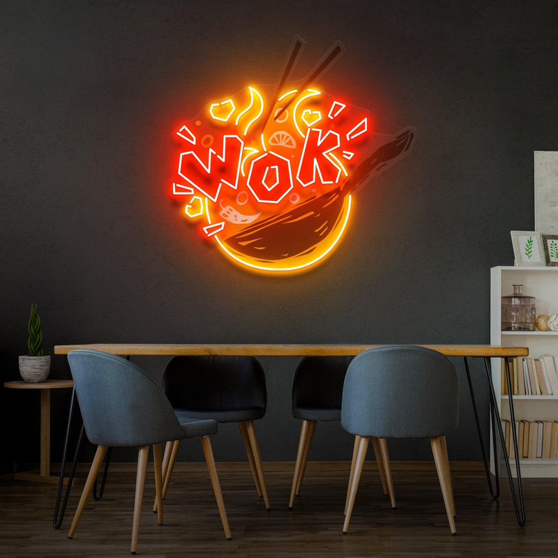 WOK Led Neon Acrylic Artwork - Custom Neon Signs | LED Neon Signs | Zanvis Neon®