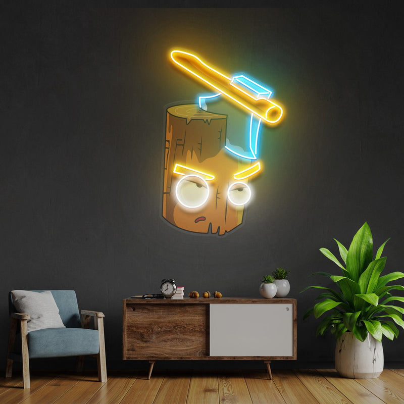 Wood And Ax Led Neon Acrylic Artwork - Custom Neon Signs | LED Neon Signs | Zanvis Neon®
