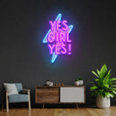 Yes Girl Yes Led Neon Acrylic Artwork - Custom Neon Signs | LED Neon Signs | Zanvis Neon®