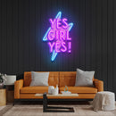 Yes Girl Yes Led Neon Acrylic Artwork - Custom Neon Signs | LED Neon Signs | Zanvis Neon®