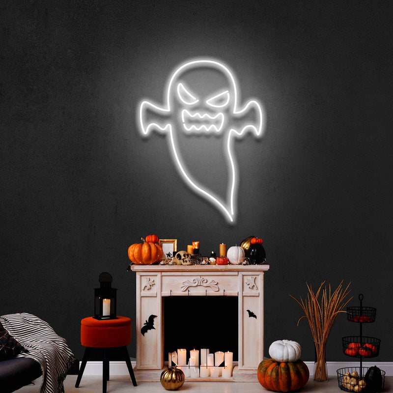 Angry Ghost Led Neon Sign - Halloween Light Decor