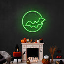 Bat With Moon Led Neon Sign - Halloween Light Decor