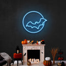 Bat With Moon Led Neon Sign - Halloween Light Decor