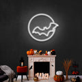 Bat With Moon Led Neon Sign - Halloween Light Decor