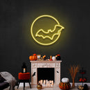 Bat With Moon Led Neon Sign - Halloween Light Decor