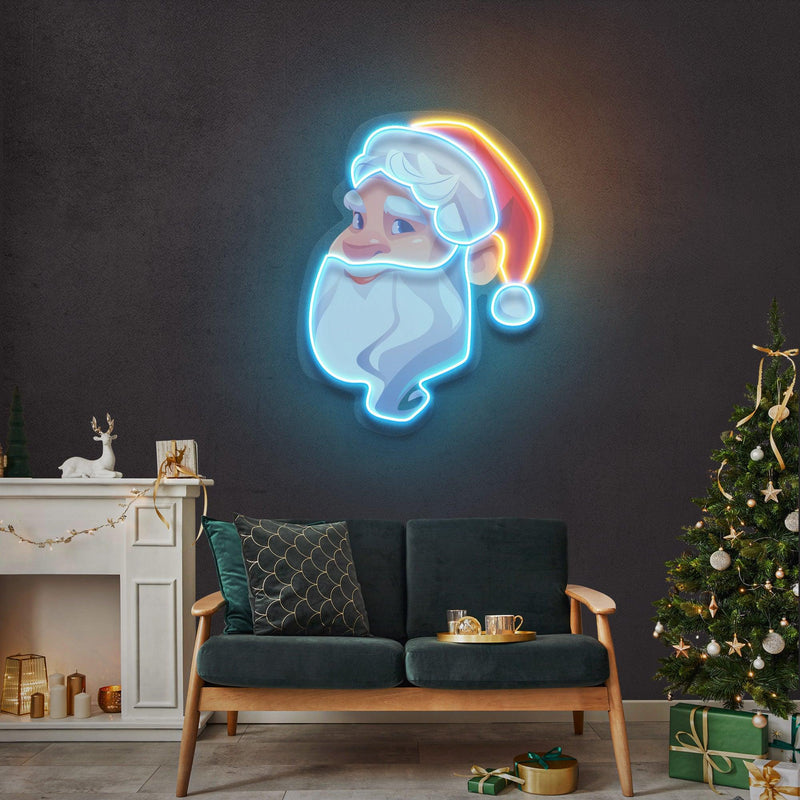 Big Beard Santa Neon Sign - Christmas - Custom Neon Signs | LED Neon Signs | Zanvis Neon®