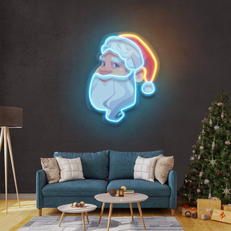 Big Beard Santa Neon Sign - Christmas - Custom Neon Signs | LED Neon Signs | Zanvis Neon®