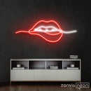 Biting Lips Neon Sign - Custom Neon Signs | LED Neon Signs | Zanvis Neon®