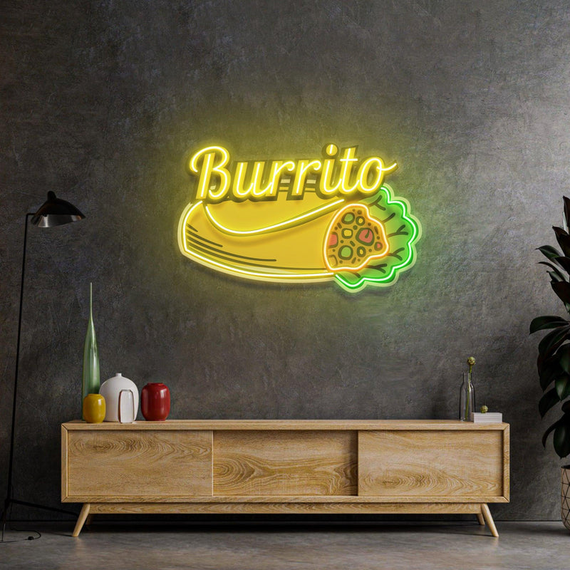 Burrito Led Neon Acrylic Artwork - Custom Neon Signs | LED Neon Signs | Zanvis Neon®