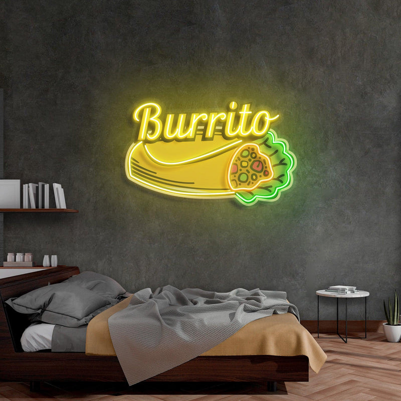 Burrito Led Neon Acrylic Artwork - Custom Neon Signs | LED Neon Signs | Zanvis Neon®