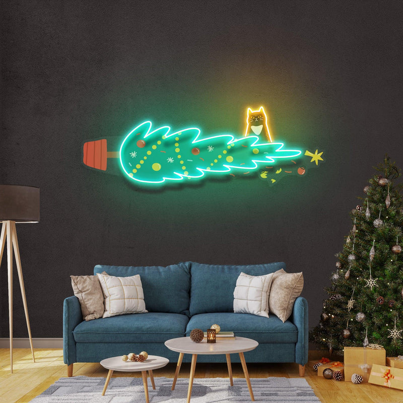Cat-proof Christmas Tree Neon Sign - Custom Neon Signs | LED Neon Signs | Zanvis Neon®