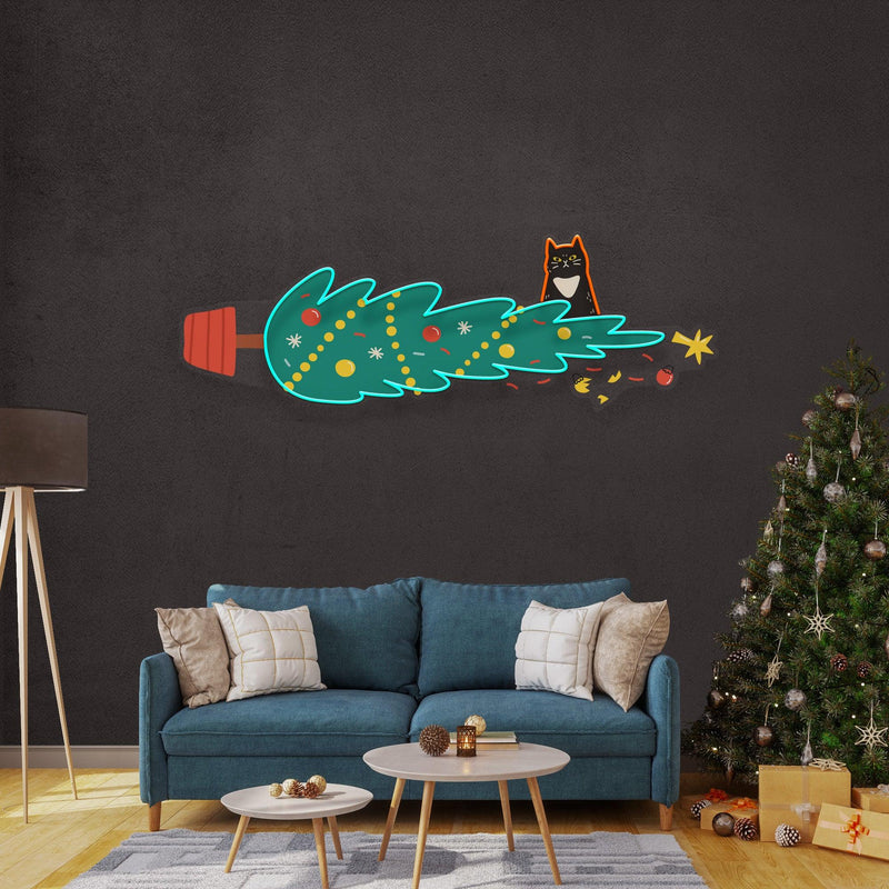 Cat-proof Christmas Tree Neon Sign - Custom Neon Signs | LED Neon Signs | Zanvis Neon®