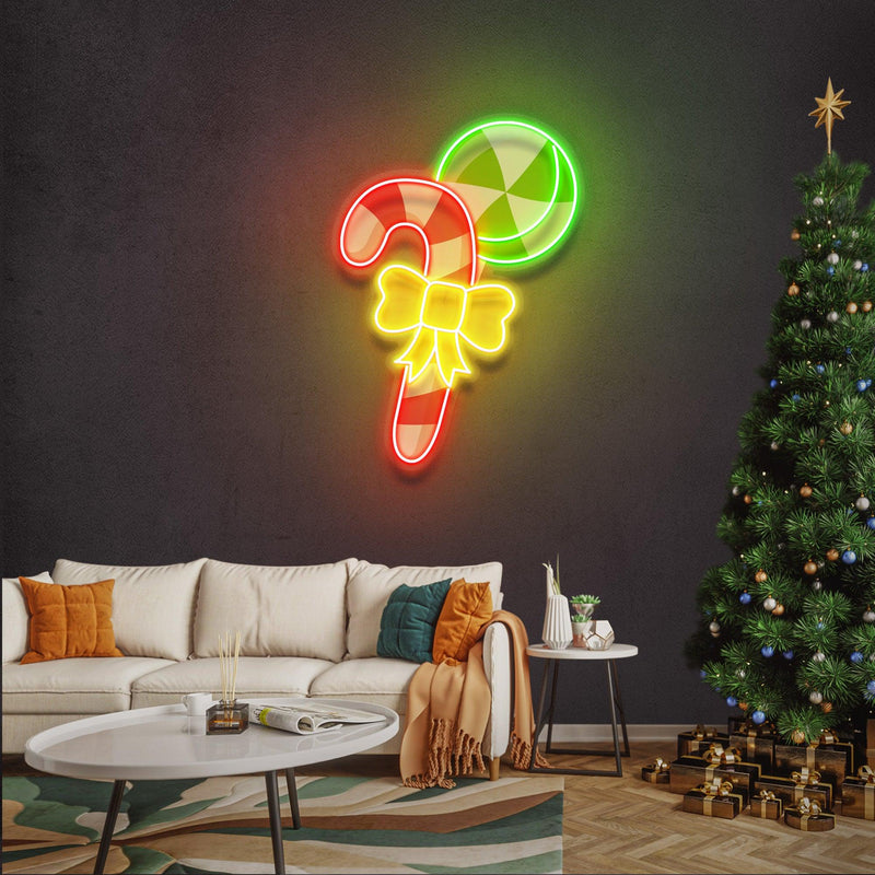 Christmas Candy Cane Neon Sign - Custom Neon Signs | LED Neon Signs | Zanvis Neon®