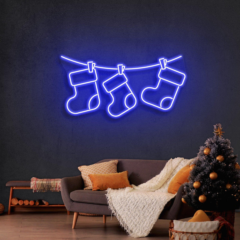 Christmas Socks Neon Sign - Custom Neon Signs | LED Neon Signs | Zanvis Neon®