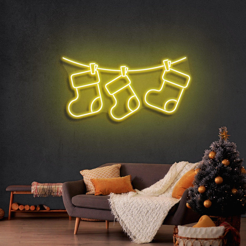 Christmas Socks Neon Sign - Custom Neon Signs | LED Neon Signs | Zanvis Neon®