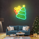 Christmas Tree Gift LED Neon Acrylic Artwork - Custom Neon Signs | LED Neon Signs | Zanvis Neon®