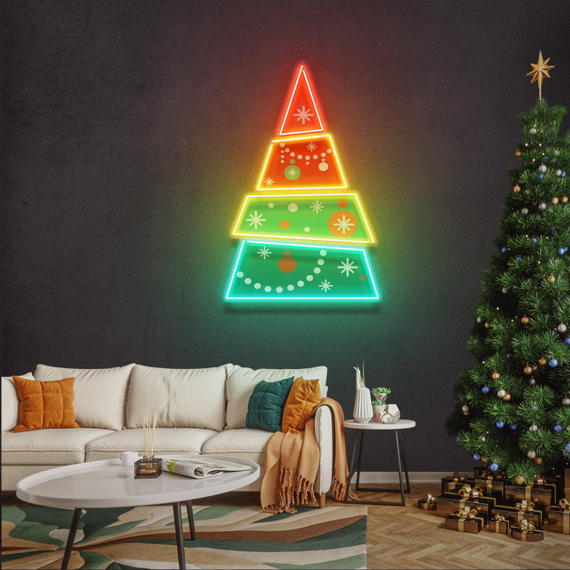 Christmas Tree Pyramid LED Neon Acrylic Artwork - Custom Neon Signs | LED Neon Signs | Zanvis Neon®