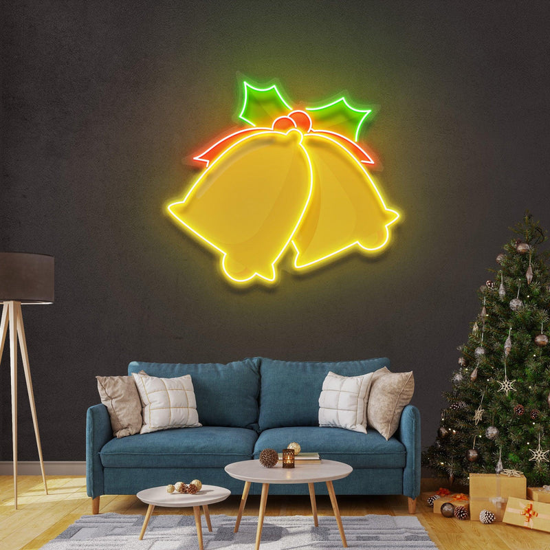 Christmas Double Bell Neon Sign - Custom Neon Signs | LED Neon Signs | Zanvis Neon®