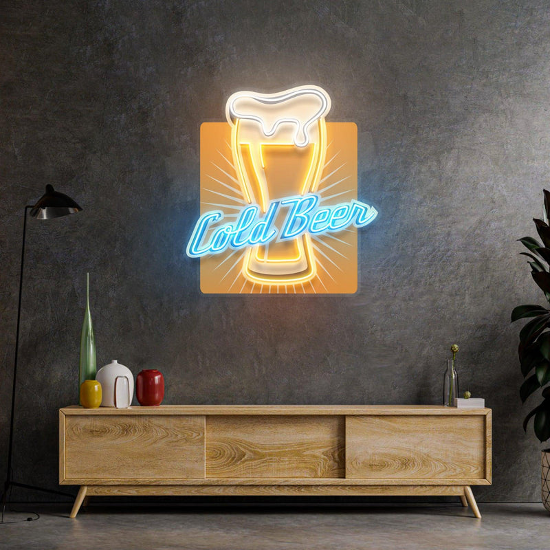 Cold Beer Led Neon Acrylic Artwork