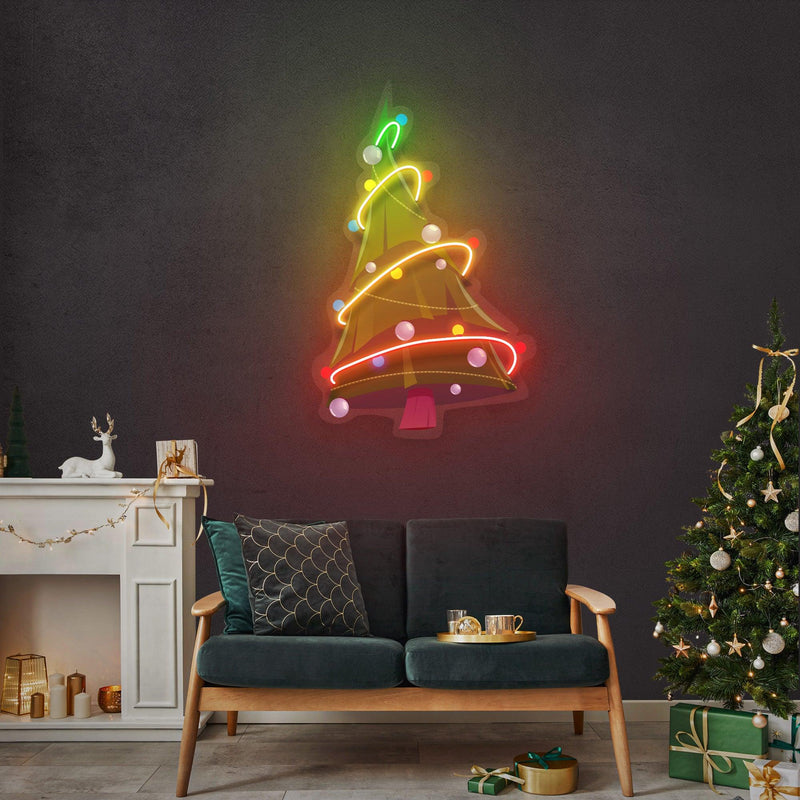 Colorful Christmas Tree LED Neon Acrylic Artwork - Custom Neon Signs | LED Neon Signs | Zanvis Neon®