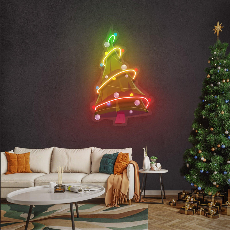 Colorful Christmas Tree LED Neon Acrylic Artwork