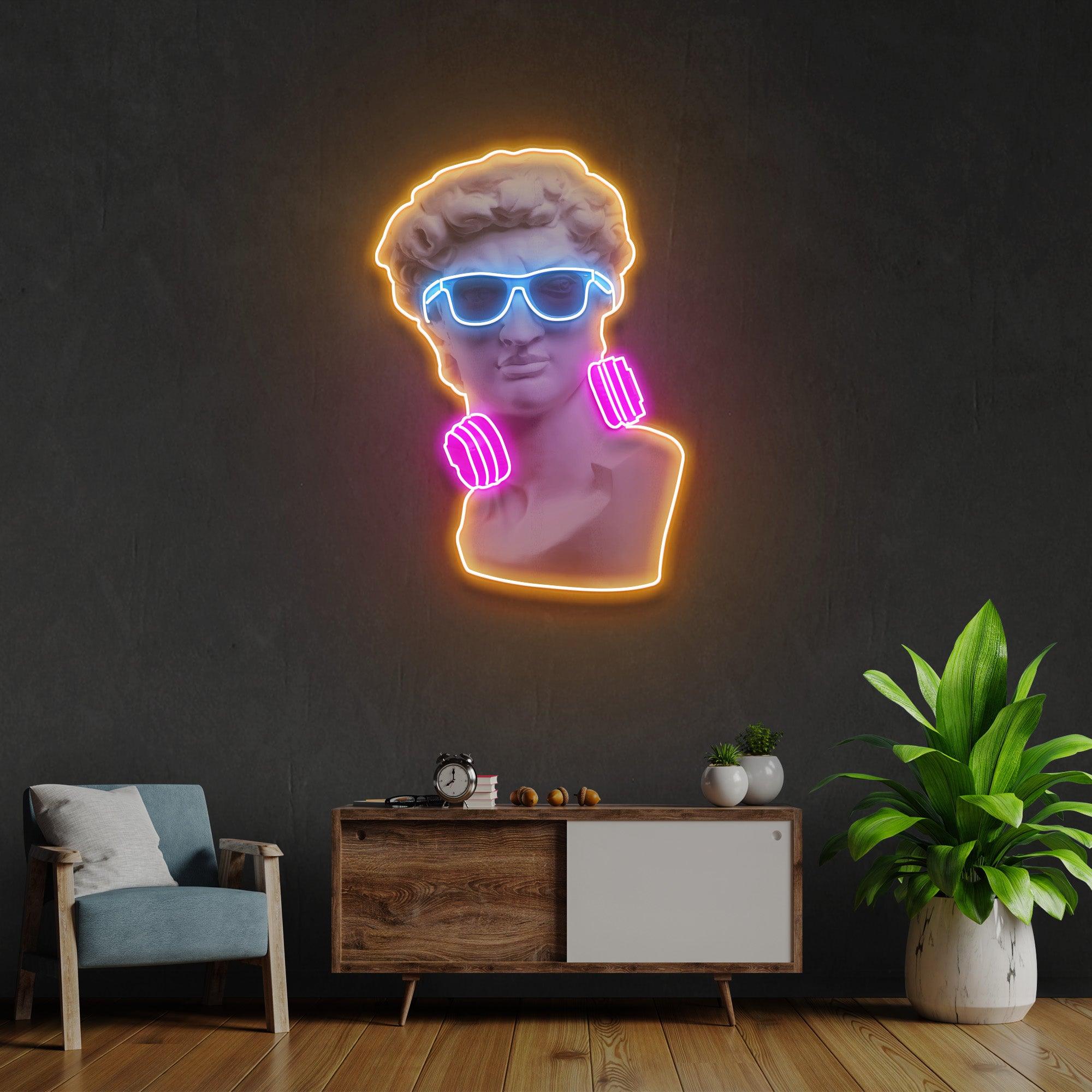 David Vibing Neon Acrylic Artwork - Custom Neon Signs | LED Neon Signs | Zanvis Neon®