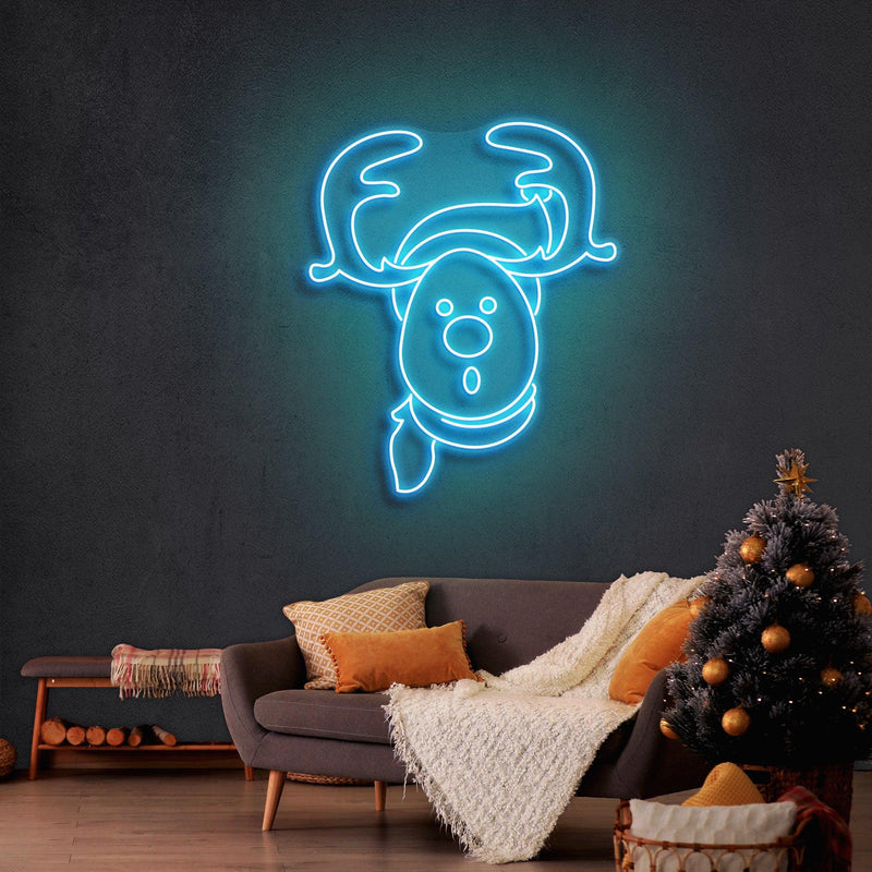 Dear Head Christmas Neon Sign - Custom Neon Signs | LED Neon Signs | Zanvis Neon®