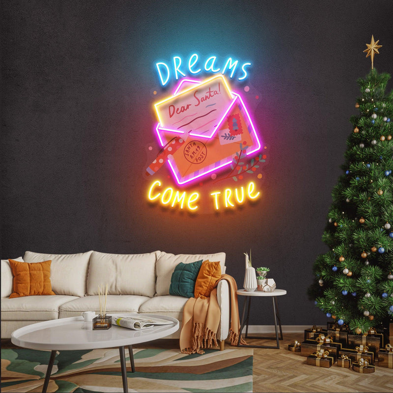 Dear Santa Letter Christmas Neon Sign - Custom Neon Signs | LED Neon Signs | Zanvis Neon®