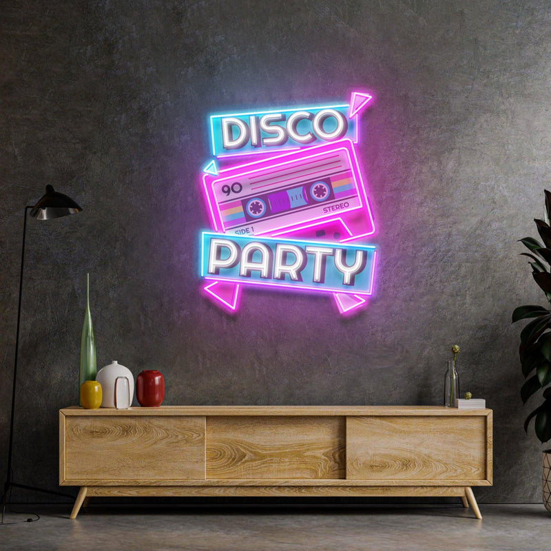 Disco Party Led Neon Acrylic Artwork - Custom Neon Signs | LED Neon Signs | Zanvis Neon®