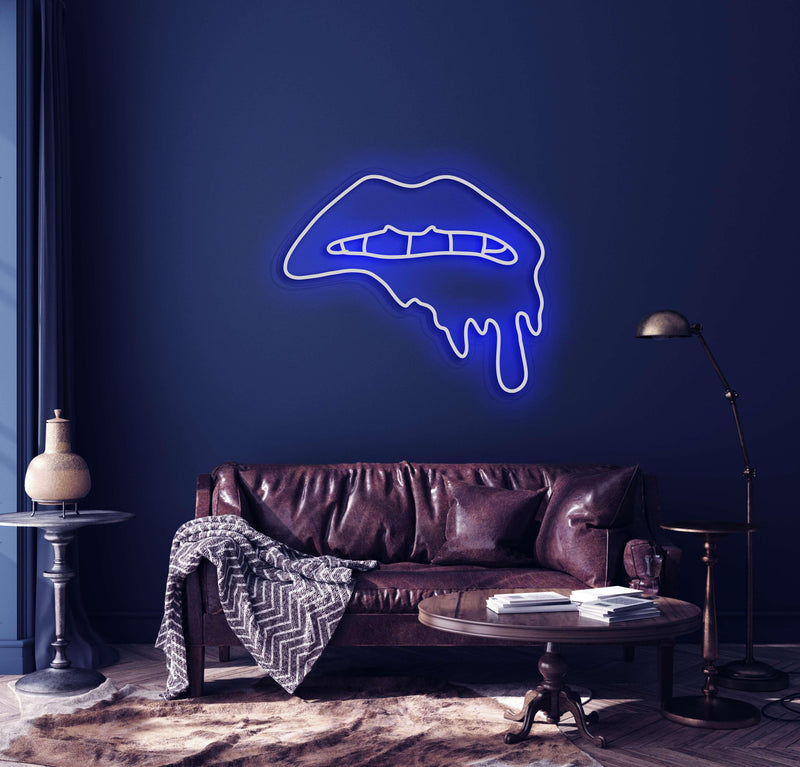Dripping Lips Neon Sign - Custom Neon Signs | LED Neon Signs | Zanvis Neon®