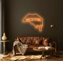 Dripping Lips Neon Sign - Custom Neon Signs | LED Neon Signs | Zanvis Neon®