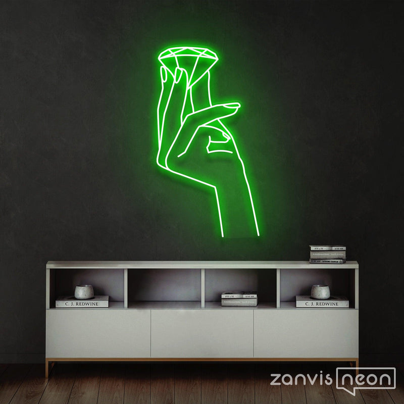 Diamond Hands Neon Sign - Custom Neon Signs | LED Neon Signs | Zanvis Neon®
