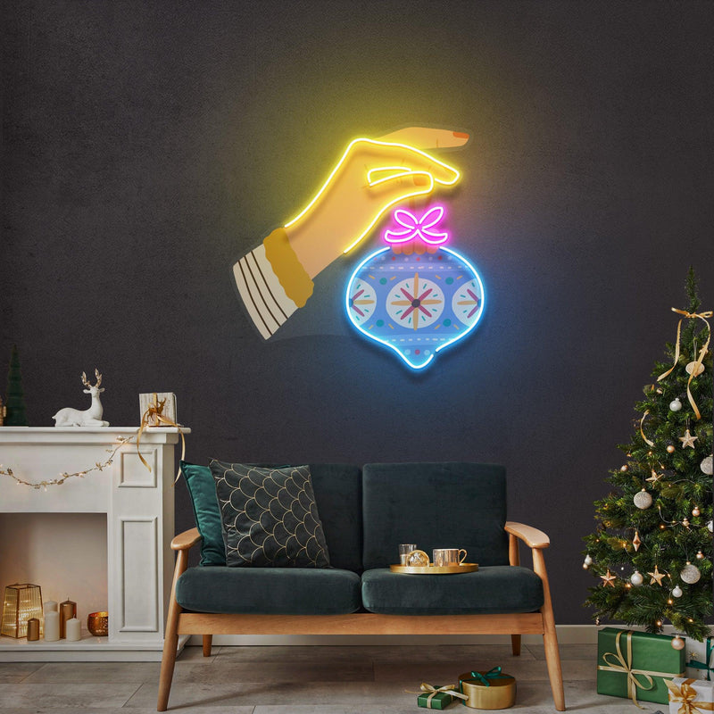 Hanging Christmas Bauble Neon Sign
