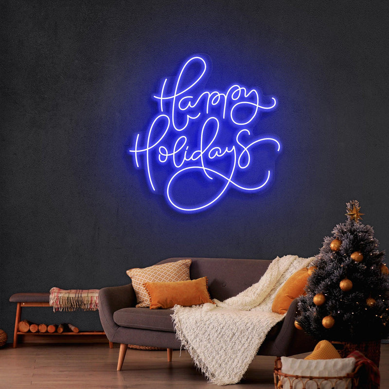 Happy Holidays Christmas Neon Sign - Custom Neon Signs | LED Neon Signs | Zanvis Neon®