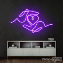 Heart and Hands Neon Sign - Custom Neon Signs | LED Neon Signs | Zanvis Neon®