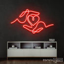 Heart and Hands Neon Sign - Custom Neon Signs | LED Neon Signs | Zanvis Neon®