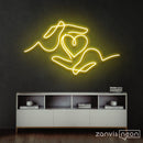 Heart and Hands Neon Sign - Custom Neon Signs | LED Neon Signs | Zanvis Neon®